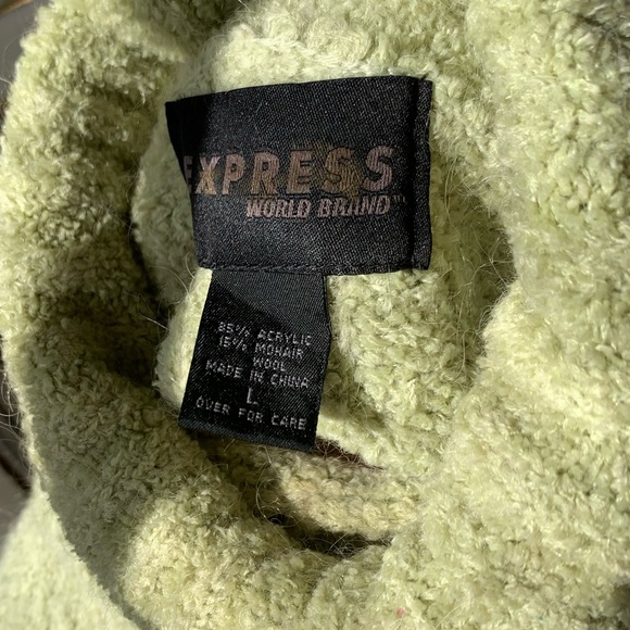 EXPRESS soft chunky mohair blend turtleneck with cables - Picture 7 of 7